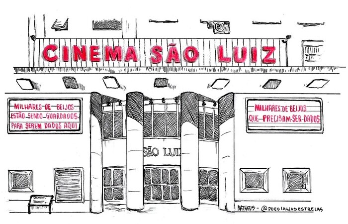 Fachada do Cinema São Luiz (Foto: @poesianasestrelas/Divulgação) Fachada do Cinema São Luiz (Foto: @poesianasestrelas/Divulgação)