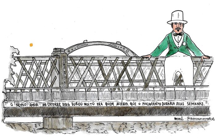 Ponte da Boa Vista com Homem da Meia-Noite (Foto: @poesianasestrelas/Divulgação) Ponte da Boa Vista com Homem da Meia-Noite (Foto: @poesianasestrelas/Divulgação)