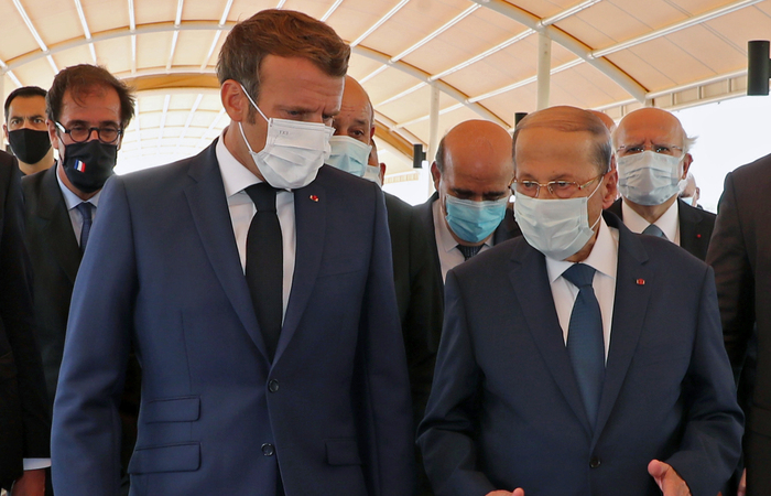 O presidente francês, Emmannuel Macron, pediu uma investigação internacional "transparente" durante encontro com o presidente libanês, Michel Aoun (Foto: Dalati And Nohra/AFP) O presidente francês, Emmannuel Macron, pediu uma investigação internacional "transparente" durante encontro com o presidente libanês, Michel Aoun (Foto: Dalati And Nohra/AFP)