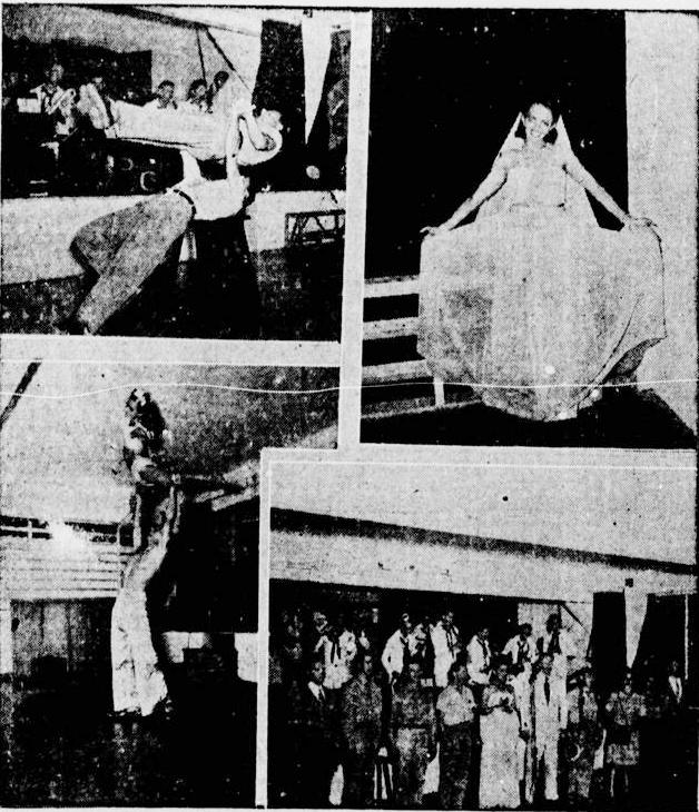 Noite de canes, acrobacias e bailados no Town Club, em 27 de agosto de 1944 (Foto: Acervo DP)