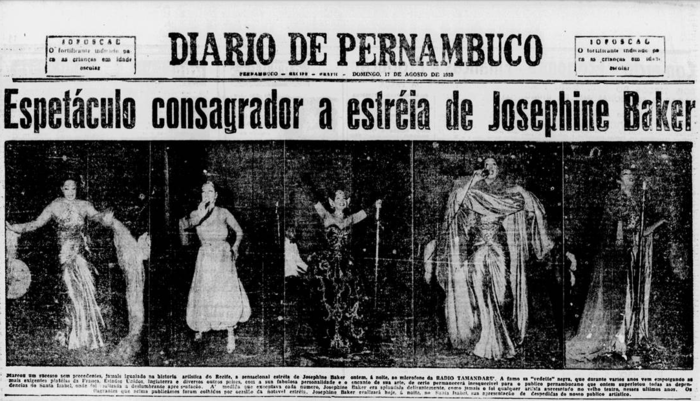 Capa com cobertura do show, em 18 de agosto de 1952 (Foto: Acervo DP)