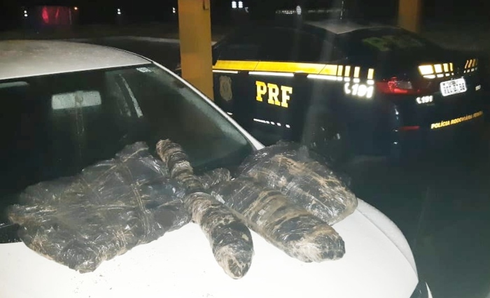 Motorista tentou correr dos policiais, mas caiu em um barranco e foi alcançado.
(Foto: Divulgação/PRF.) Motorista tentou correr dos policiais, mas caiu em um barranco e foi alcançado.
(Foto: Divulgação/PRF.)