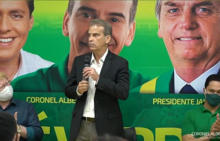 Alberto Feitosa na conveno do PSC (Foto: Reproduo de vdeo)