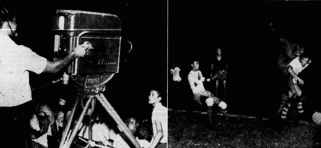Camera-man cobrindo o jogo do Nutico em junho de 1960 (Foto: DP Acervo)