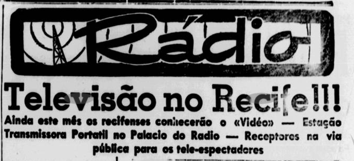 Primeiro anncio da exibio no Recife, em 18 de outubro de 1954 (Foto: DP Acervo)