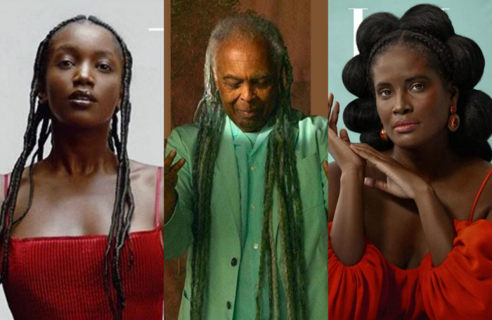 Na estreia, a publicao apresenta quatro opes de capas, com Gilberto Gil, Iza, Djamila Ribeiro e a rapper e ativista Kat Mirim (Foto: Reproduo/Elle Brasil)