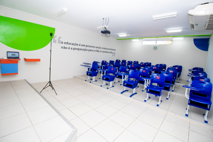 Salas de aula permaneceram vazias nesta tera-feira. (Foto: Fernando Alves/Divulgao)