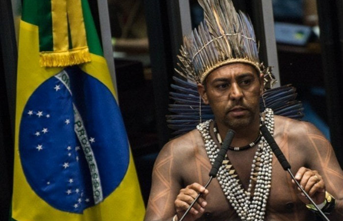A candidatura do cacique Marquinhos foi indeferida pelo Tribunal Regional Eleitoral (TRE), mas a defesa do candidato j recorreu. (Foto: Facebook/Reproduo)