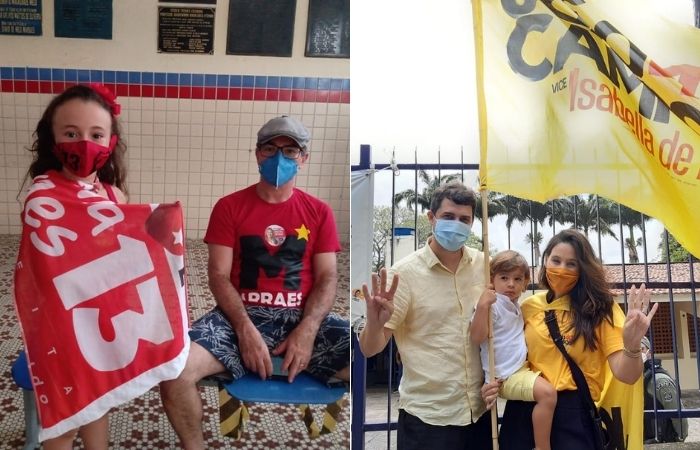 Eleitores chegaram cedo acompanhados dos filhos para votarem.  (Foto: Armando Holanda e Thayse Lira)