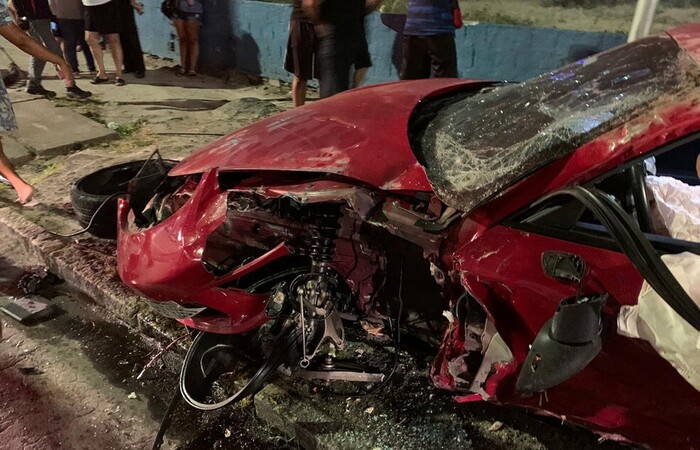 O acidente aconteceu na Av. Domingos Ferreira. (Foto: Reproduo/WhatsApp)
