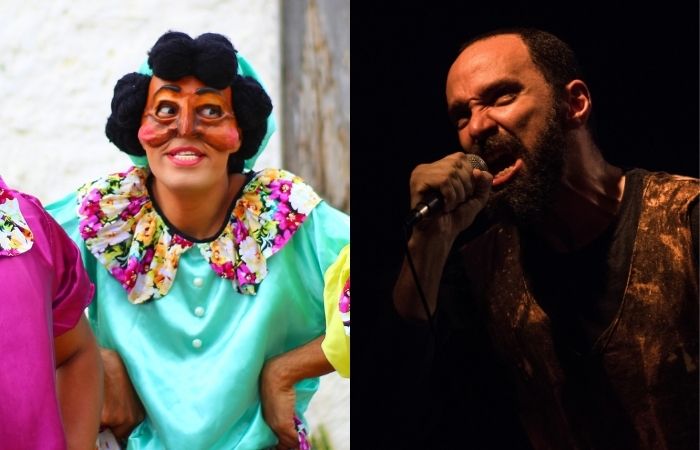 Re-te-tei e A Paixão de Brutus - Um Teatro-Canção sobre o Julio Cesar de Shakespeare, atrações desta segunda (Foto: Tropa do Balacobac e Davidson Rocha/Divulgação) Re-te-tei e A Paixão de Brutus - Um Teatro-Canção sobre o Julio Cesar de Shakespeare, atrações desta segunda (Foto: Tropa do Balacobac e Davidson Rocha/Divulgação)