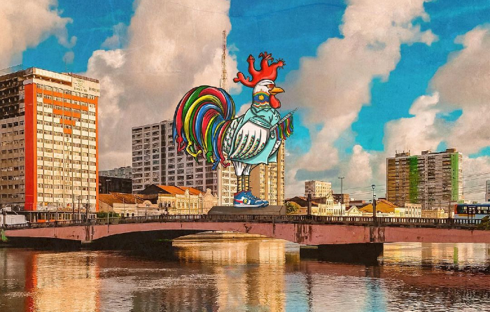 A arte foi inspirada no Galo da Madrugada de 2011 (Foto: Recife Ordinário/Divulgação) A arte foi inspirada no Galo da Madrugada de 2011 (Foto: Recife Ordinário/Divulgação)