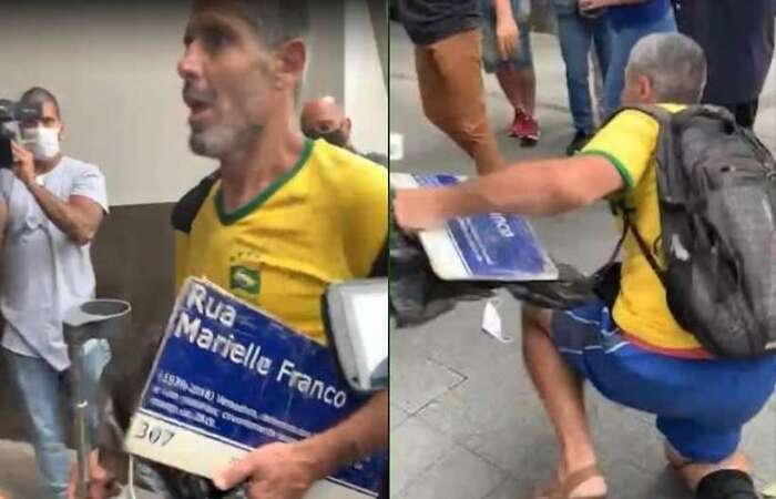 Homem é agredido na porta da PF-RJ por bolsonaristas (Foto: REPRODUÇÃO/Rádio Tupi) Homem é agredido na porta da PF-RJ por bolsonaristas (Foto: REPRODUÇÃO/Rádio Tupi)