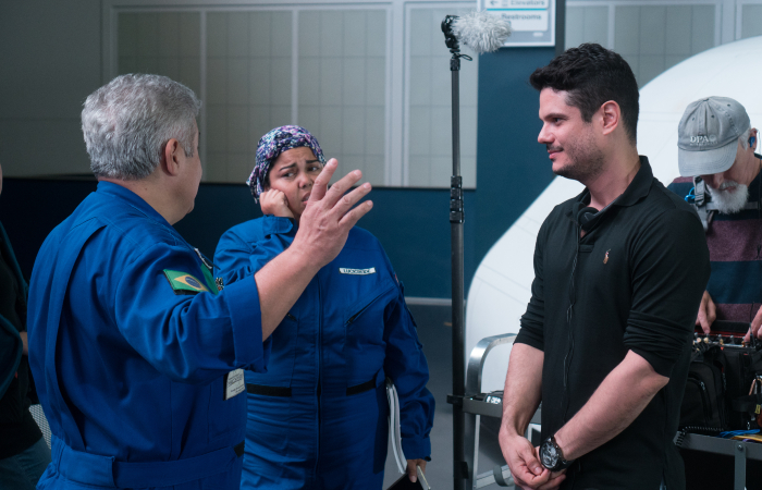 Bastidores das gravaes na NASA (Foto: Divulgao)