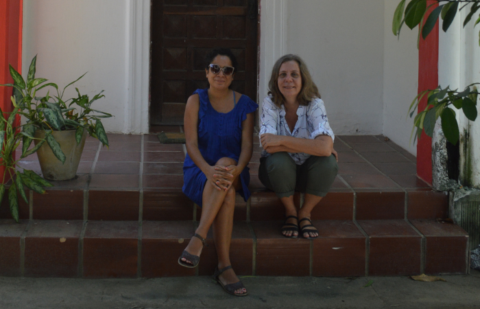 Lia Letcia e Clarice Hoffmann, facilitadoras da oficina (Foto: Divulgao)