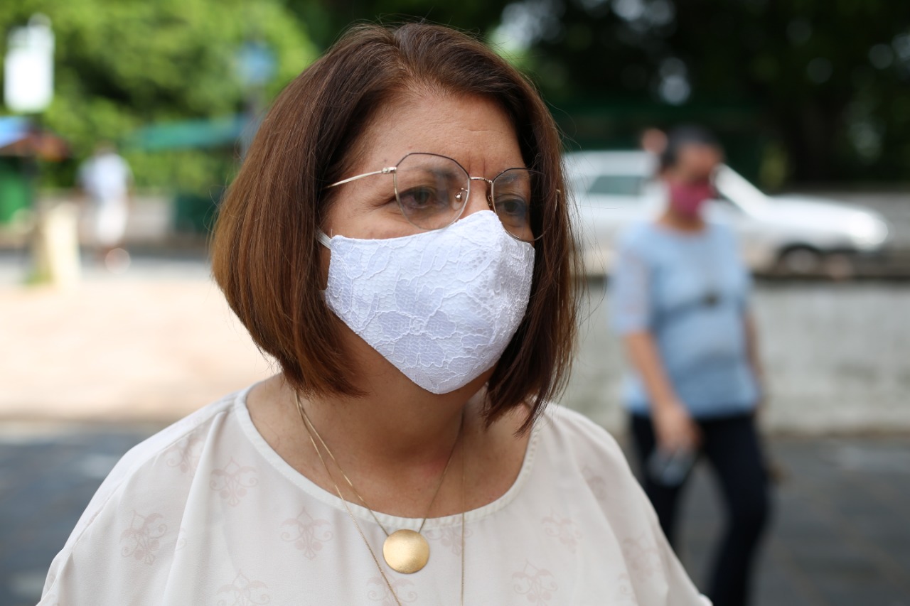 Maria de Fátima foi uma das cerca de 70 pessoas que participaram da celebração (Foto: Hesíodo Góes/Esp.DP) Maria de Fátima foi uma das cerca de 70 pessoas que participaram da celebração (Foto: Hesíodo Góes/Esp.DP)