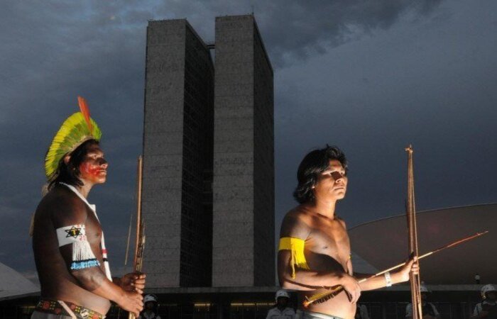 Câmara de Populações Indígenas do órgão afirma que neste mês completa-se três anos "sem que nenhuma terra indígena tenha sido delimitada, demarcada ou homologada no país"
(crédito: Edilson Rodrigues/CB) Câmara de Populações Indígenas do órgão afirma que neste mês completa-se três anos "sem que nenhuma terra indígena tenha sido delimitada, demarcada ou homologada no país"
(crédito: Edilson Rodrigues/CB)