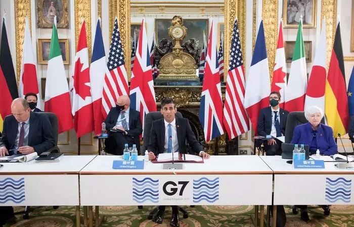 As autoridades dos países estão reunidas desde 4 de junho para discutir reforma tributária mundial histórica (Foto: Stefan Rousseau POOL/AFP) As autoridades dos países estão reunidas desde 4 de junho para discutir reforma tributária mundial histórica (Foto: Stefan Rousseau POOL/AFP)