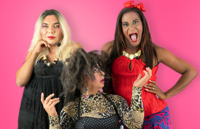 gda Monteiro, Rita Pavone e Michelle de Afogados, protagonistas de As Beshas do Kitnet  (Foto: TV7Brasil/Divulgao)