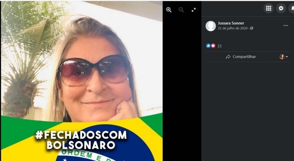  (Jussara é bolsonarista e mostrou apoio ao presidente Bolsonaro por diversas vezes nas redes sociais. Foto: Facebook/Reprodução)