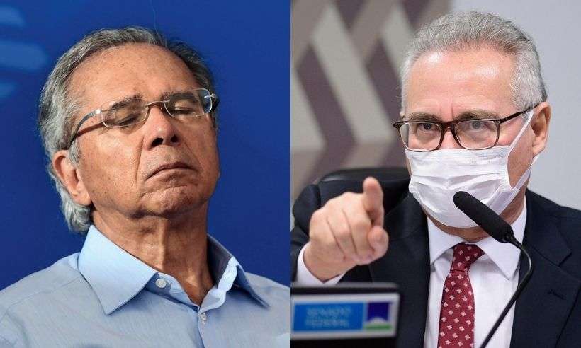 (Ministro da Economia, Paulo Guedes, e relator da CPI da Covid, Renan Calheiros. Foto: AFP/Agência Senado) (Ministro da Economia, Paulo Guedes, e relator da CPI da Covid, Renan Calheiros. Foto: AFP/Agência Senado)