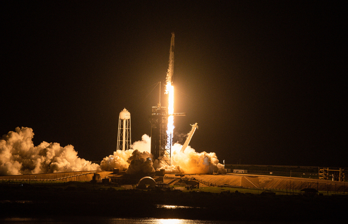 Organizada pela SpaceX, essa foi a primeira misso espacial tripulada totalmente por civis  (Foto: Chandan Khanna/AFP)