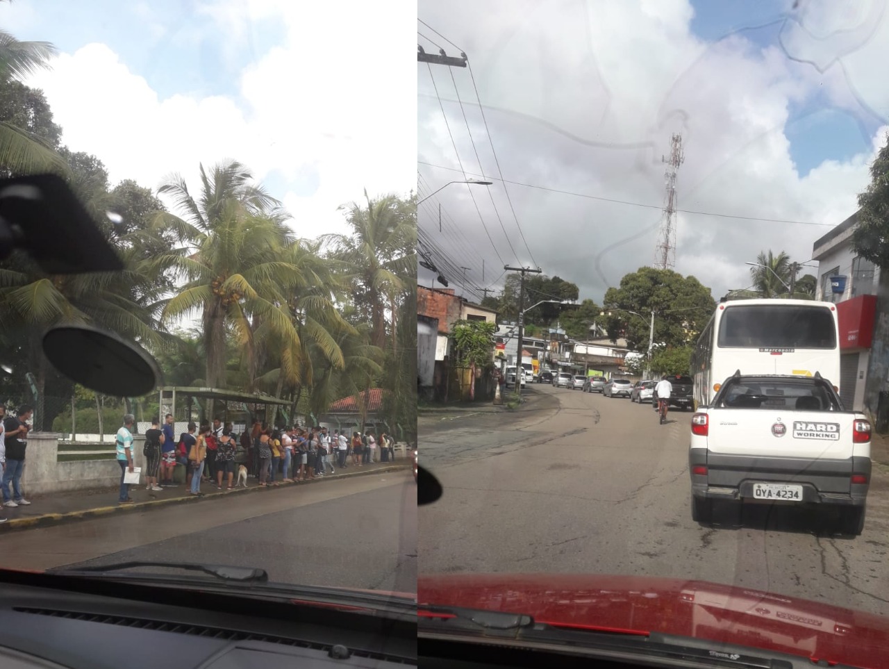 Transtornos causados nas ruas de Jaboatão com a paralisação parcial do Metrô na região. Na foto, o trecho próximo ao 14º Batalhão de Infantaria Motorizado, no bairro de Socorro. (Reprodução/WhatsApp) Transtornos causados nas ruas de Jaboatão com a paralisação parcial do Metrô na região. Na foto, o trecho próximo ao 14º Batalhão de Infantaria Motorizado, no bairro de Socorro. (Reprodução/WhatsApp)