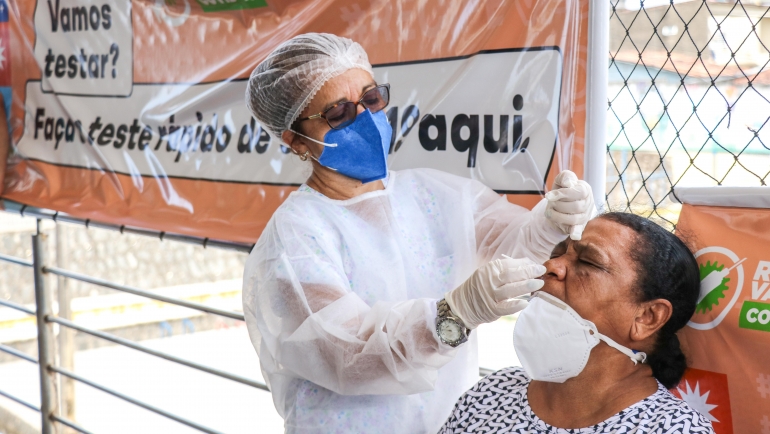 Recife promove ações de testagem contra a covid-19 em sete bairros da cidade, nesta semana. (Richardson Martins/PCR) Recife promove ações de testagem contra a covid-19 em sete bairros da cidade, nesta semana. (Richardson Martins/PCR)