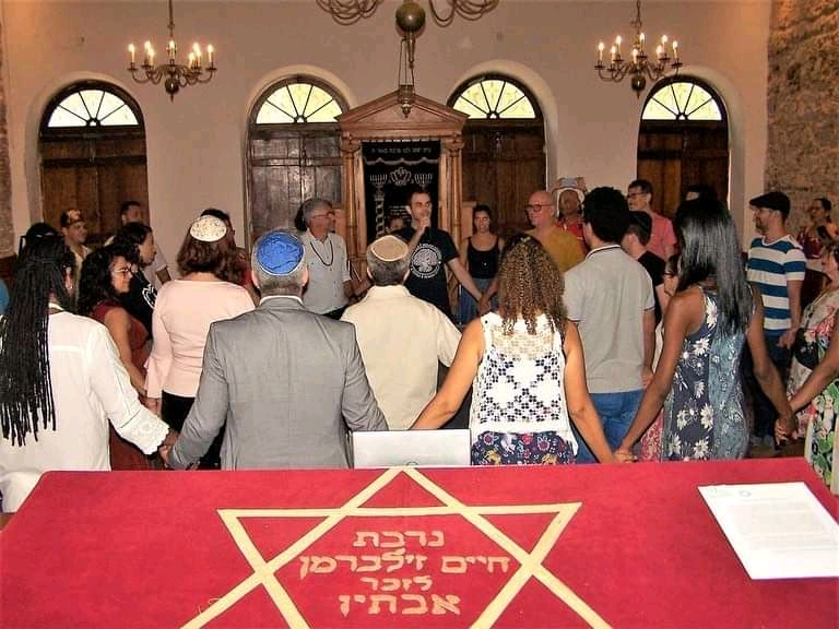 ltimo encontro presencial do Frum Dilogos, em janeiro de 2020, na Sinagoga Kahal Zur Israel, para celebrao do Dia Mundial das Religies e do Dia Nacional de Combate  Intolerncia Religiosa. (Divulgao)