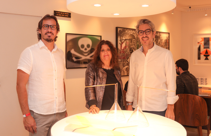 Eduardo Gaudncio, Lcia Costa e Ricardo Lyra; idealizadores do projeto Nmero (Foto: Lo Malafaia/ Divulgao CASACOR)