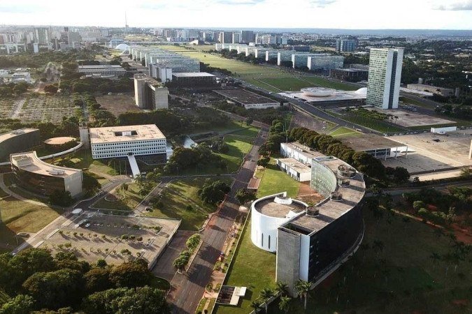  (crédito: Breno Fortes/CB/D.A. Press. Brasil. Foto aérea feita de drone da Esplanada dos Ministérios, Supremo Tribunal Superior Federal - STF, Tribunal de Contas da União TCU, Congresso Nacional.)