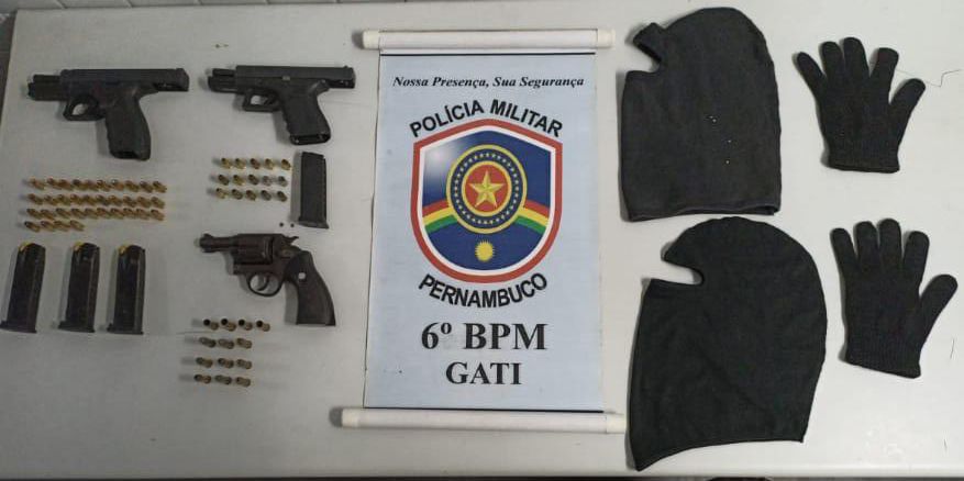 Trio comete homicídio na regional de Muribeca. (PMPE/Divulgação) Trio comete homicídio na regional de Muribeca. (PMPE/Divulgação)