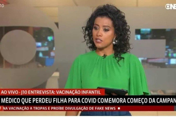 A apresentadora da Globo News entrevistava um médico que perdeu a filha de 7 anos em janeiro de 2021 (Foto: Reprodução/Globo News)