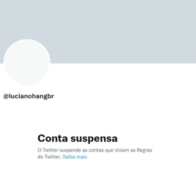 (A mensagem exibida aos internautas é de 'conta suspensa'. Foto: Reprodução) (A mensagem exibida aos internautas é de 'conta suspensa'. Foto: Reprodução)