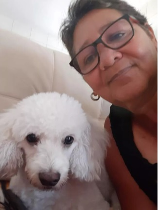 Vítima foi baleada no rosto, enquanto seu cachorro foi atingido no tórax (Foto: Reprodução/Whatsapp) Vítima foi baleada no rosto, enquanto seu cachorro foi atingido no tórax (Foto: Reprodução/Whatsapp)