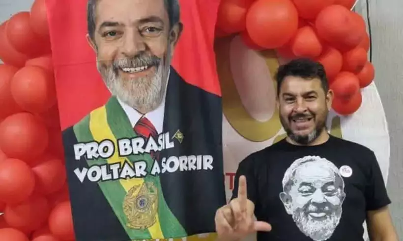 (Marcelo Arruda comemorava os 50 anos de idade com festa temática do PT e de Lula. Foto: Reprodução/Redes Sociais)