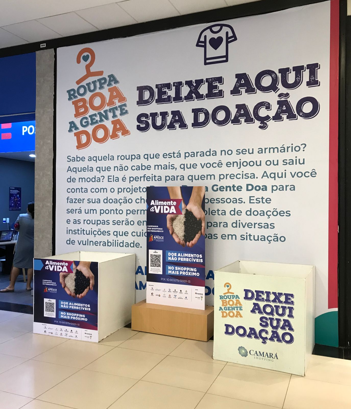 O projeto de arrecadação para doação de roupas está sendo