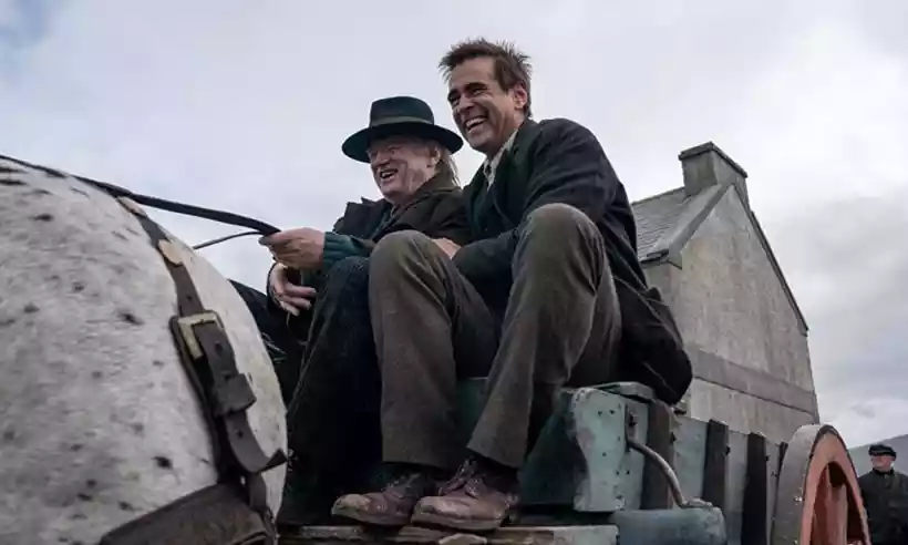 Brendan Gleeson e Colin Farrell em "Os Banshees de Inisherin", filme com cinco indicações ao prêmio
 (Crédito: 20th Century Studios)