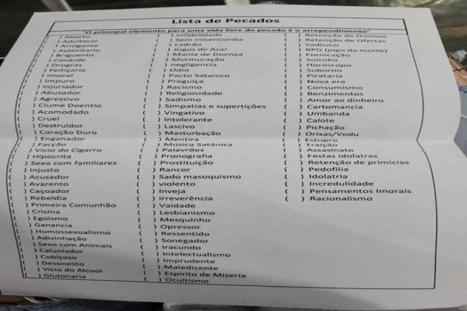 Lesbianismo, RPG e horóscopo: afinal, o que as igrejas consideram pecado? -  11/05/2023 - UOL Notícias