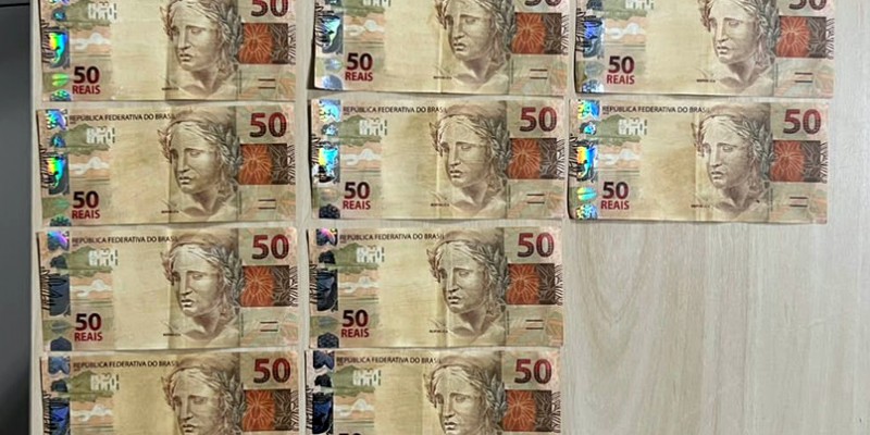 Mais de  R$ 4.7 mil em notas falsas foi encontrado  (Foto: Divulgação/PF )
