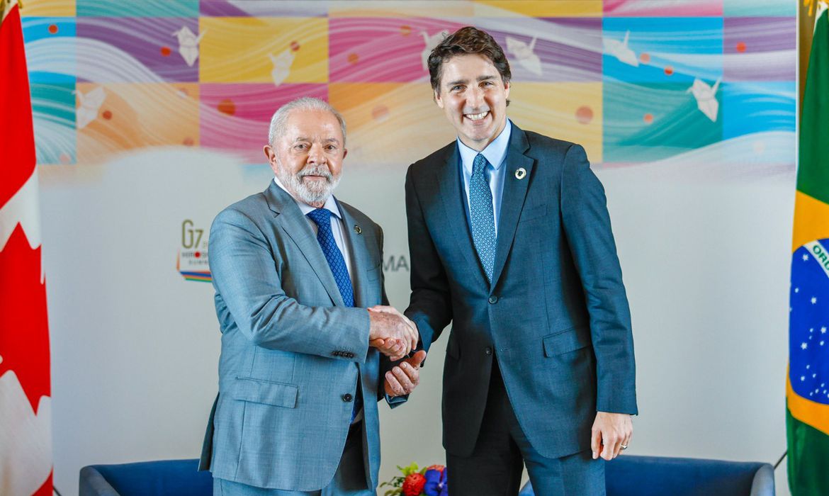 Presidente do Brasil se encontrou com Justin Trudeau em Hiroshima (Agncia Brasil/Ricardo Sruckert)