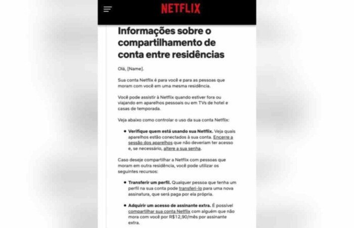 Nesta semana, a Netflix anunciou que fará uma cobrança adicional para quem compartilhar senhas. O Procon-SP divulgou nota em que destalha que pedirá esclarecimentos ao streaming (Crédito: Reprodução/ netflix.com.br)