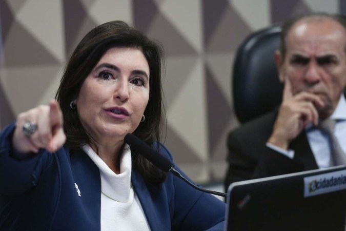  mesa, ministra do Planejamento e Oramento, Simone Tebet em pronunciamento (Edilson Rodrigues/Agncia Senado)
