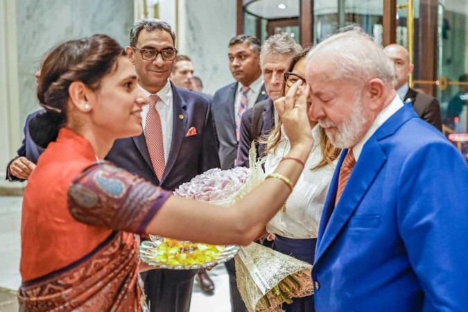 Lula chega a Nova Delhi, na ndia, para a reunio de cpula do G20  (foto: Ricardo Stuckert/PR)