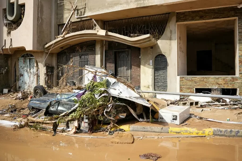 O Crescente Vermelho comparou a situao  devastao vivida no Marrocos aps o terremoto (Foto: AFP)