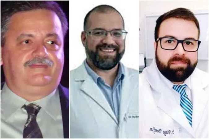 Marcos de Andrade Corsato (à esquerda), Perseu Ribeiro Almeida (centro) e Diego Ralf Bomfim foram os médicos assassinados no quiosque (Reprodução/Redes sociais)