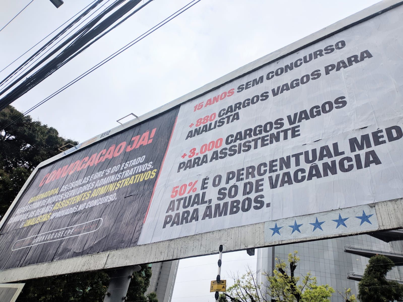 O grupo chegou a instalar um outdoor na Avenida Agamenon Magalhes, no bairro do Derby, na rea Central do Recife, para chamar ateno. (Foto: Divulgao)