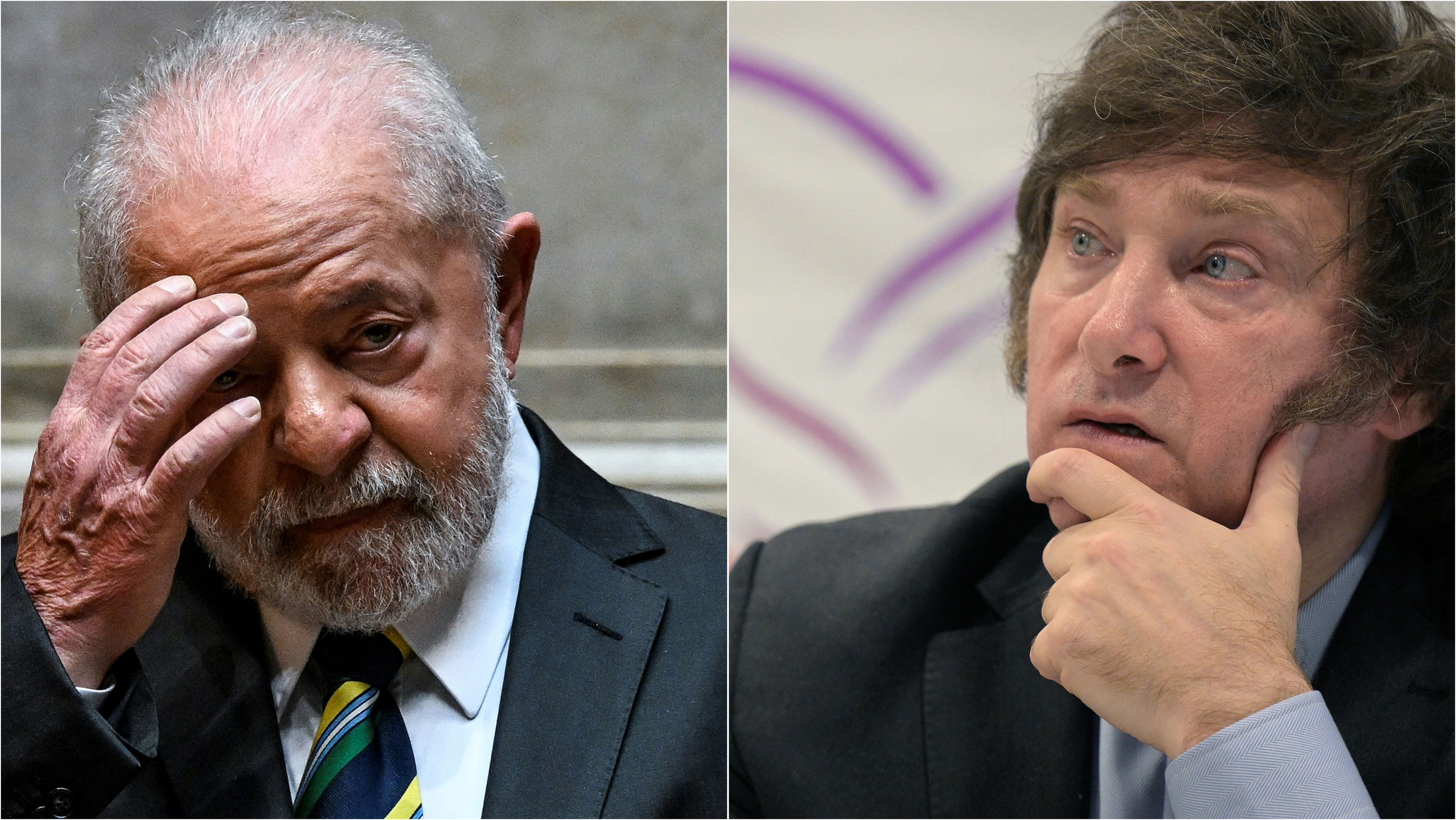 Motivos para ausência de Lula na posse de Milei não foram detalhados (foto: PATRICIA DE MELO MOREIRA, JUAN MABROMATA / AFP)
