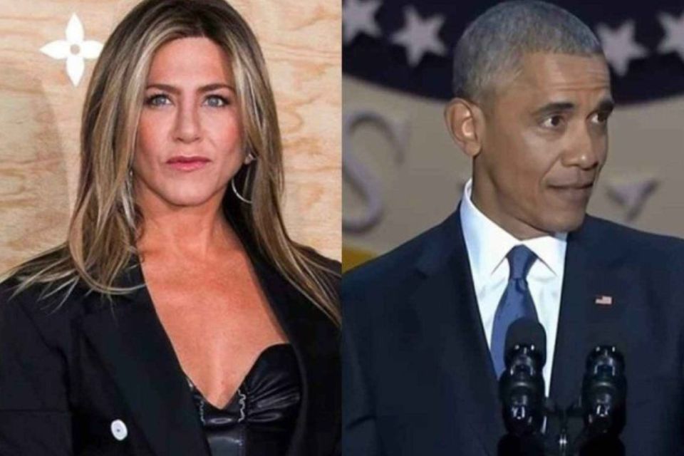 Jennifer Aniston diz que conhece Michelle Obama mais do que conhece o ex-presidente (foto: Naser Chanroka/Flickr; e Reproduo/Youtube)