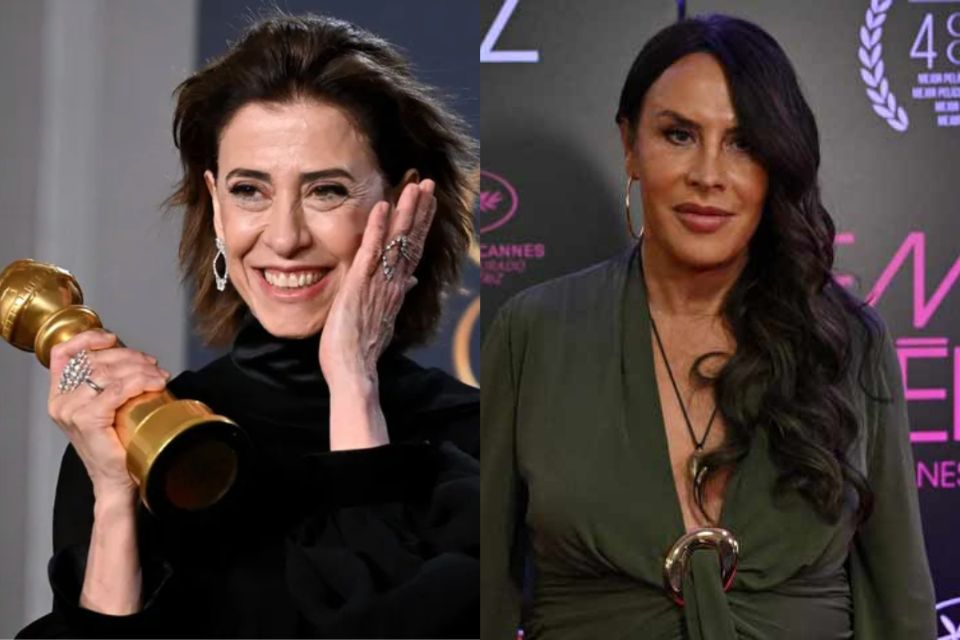 Fernanda Torres ( esq.) e Karla Sofa Gascn ( dir.) (foto: Robyn Beck / AFP e AFP)